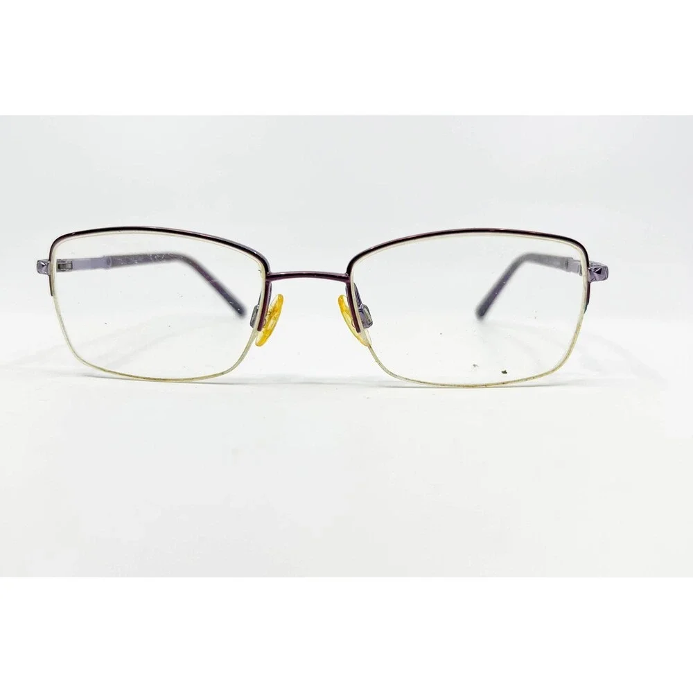 Elle Eyeglasses Women Purple Rectangular Half Rim EL13487 PU 51-18-135